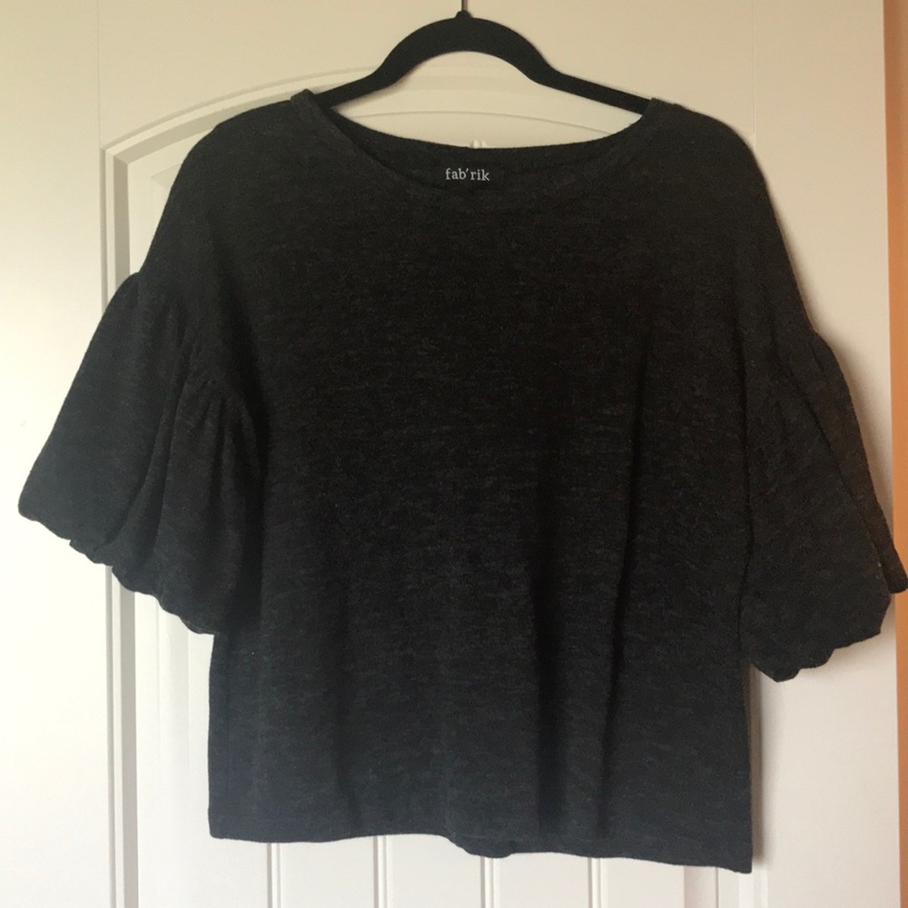 Fabrik Cropped Statement Sleeve Sweater